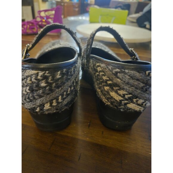 Sanita Womens Wool & Leather Mary Jane Clogs Size 36 Black/Gray - Picture 4 of 5